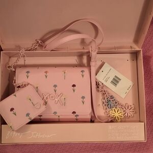 Betsey Johnson Pink Floral XOX Crossbody Gift Set